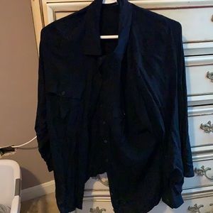 Black button up 2X dress shirt/Pick another shirt close is price for free.